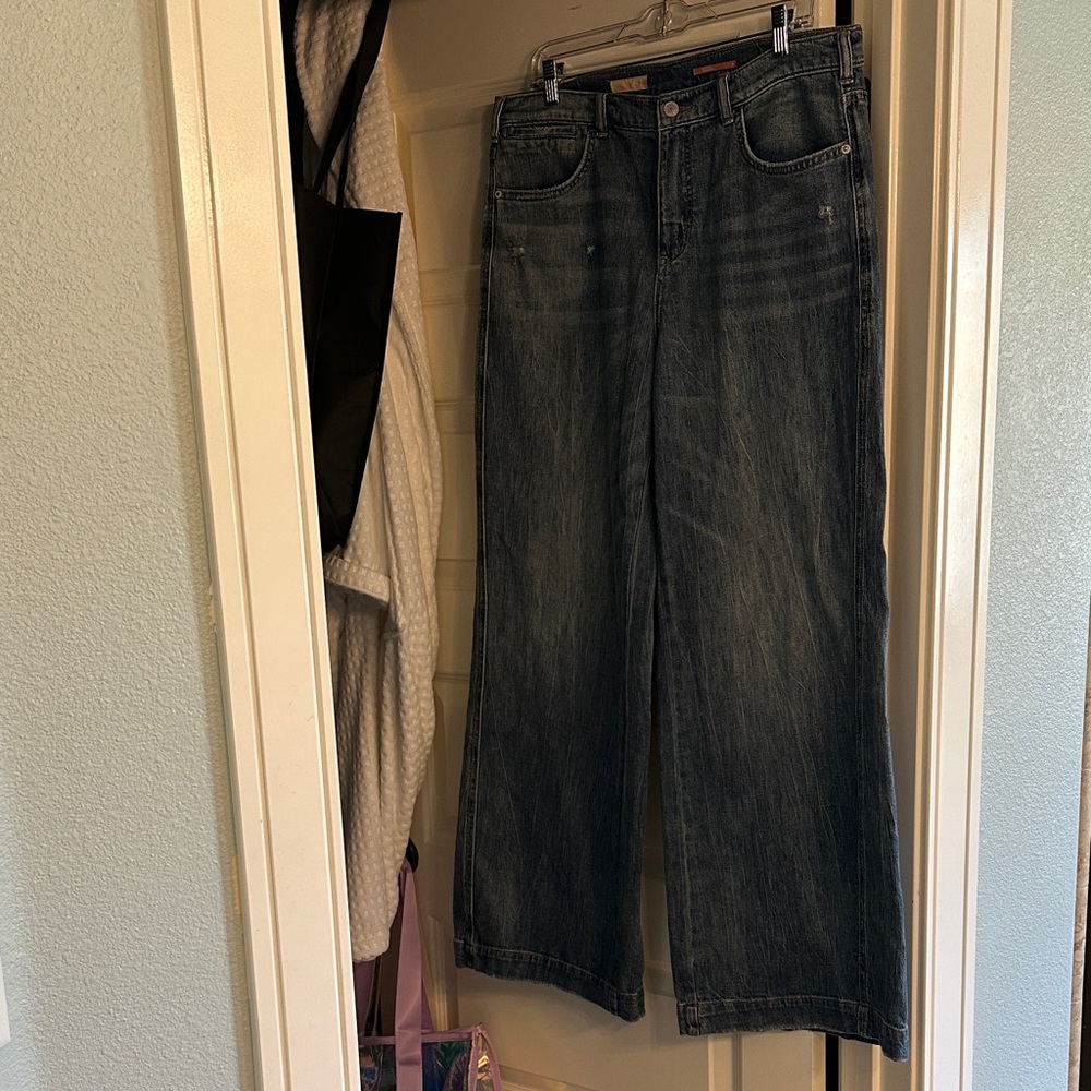 Pilcro/ Anthro wide leg Denim Jeans